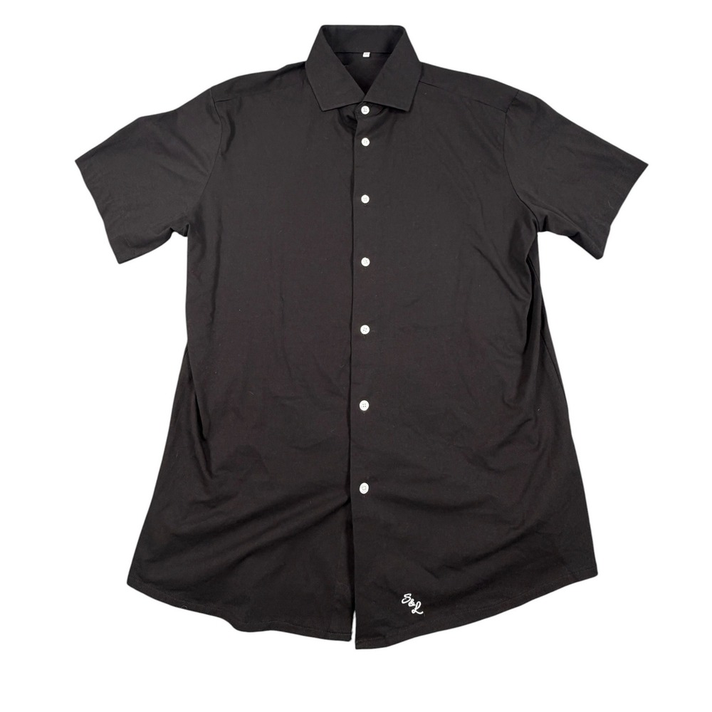 State and Liberty The Roth Black Short Sleeve Shirt Button Down 2XL